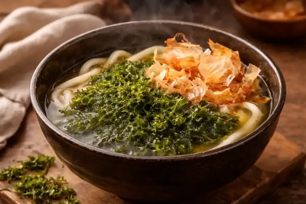 Cuenco con receta de lechuga de mar.