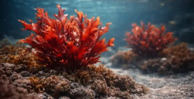 Alga dulse en el fondo del mar.