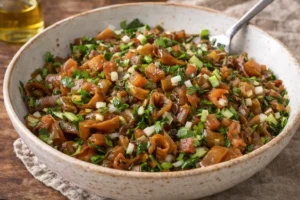 Ensalada de cochayuyo, pimiento y cebolla.