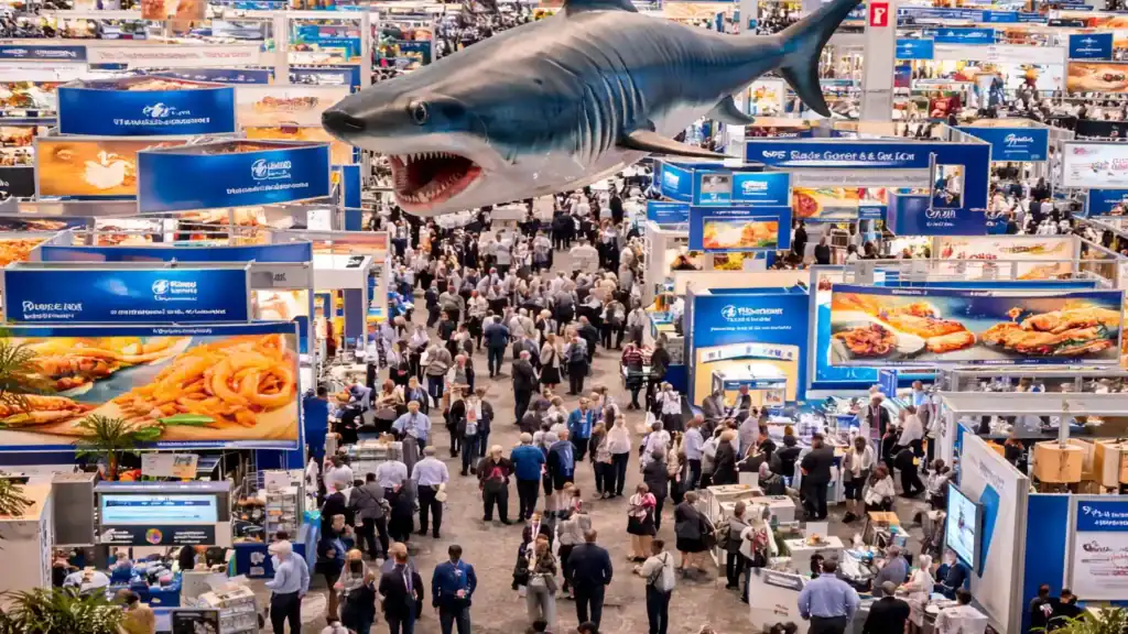 Plano general de la Seafood expo 2026 e Barcelona.
